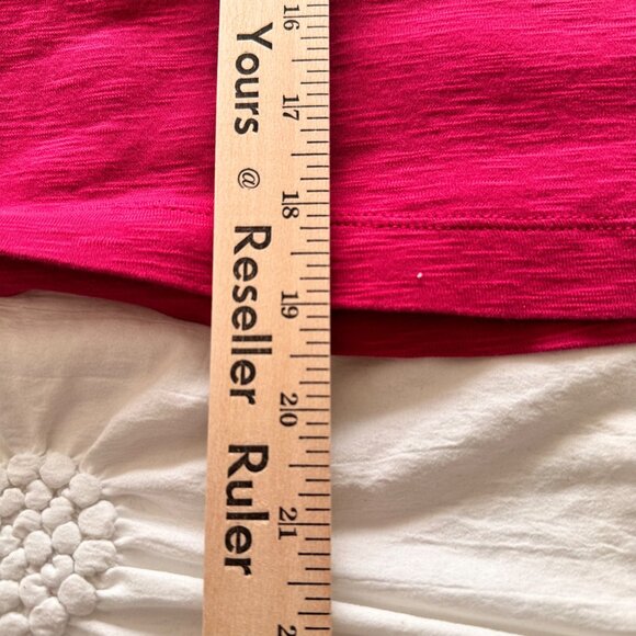 J.Jill Womens Pima Slub Knit V Neck Tee 2X 100% Pima Cotton Pink Beachy Vacation - Picture 9 of 10